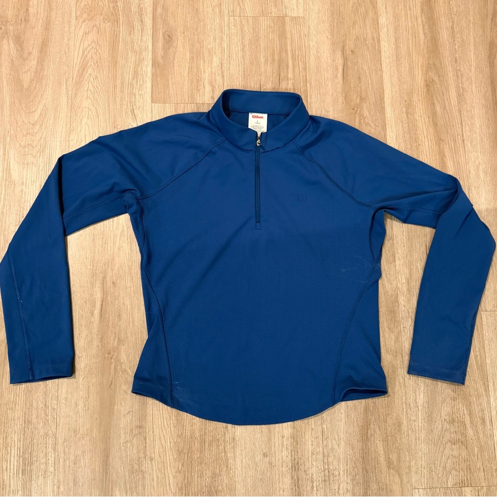 Women’s Wilson Cobalt Blue Long Sleeve Quarter-Zip Top Size Large